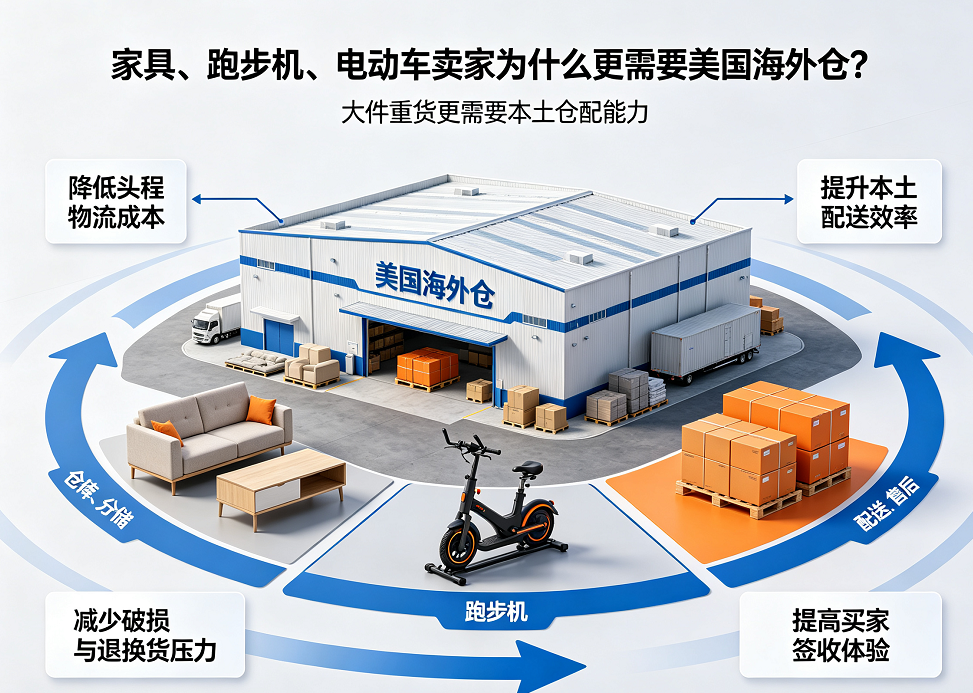 家具、跑步机、电动车卖家为什么更需要美国海外仓？